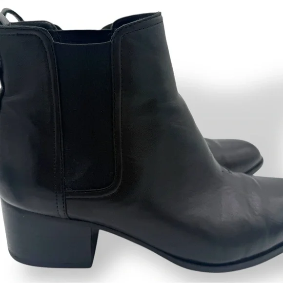 rag & bone Walker Black Leather Block Heel Chelsea Ankle Boots Size 40/10 - Picture 2 of 13